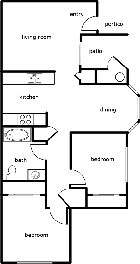 Vista Ridge 2 Bed 1 Bath 904 SF